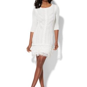 NEW! NY&C Cable Fringed Sweater Dress